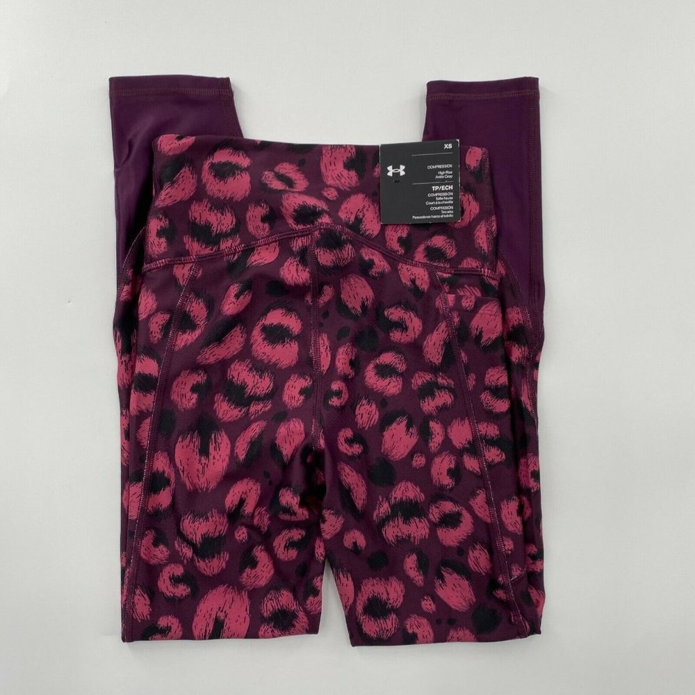 Under Armour Women's High Rise Ankle 7/8 Length Leggings Burgundy Purple Size XS - Picture 6 of 9